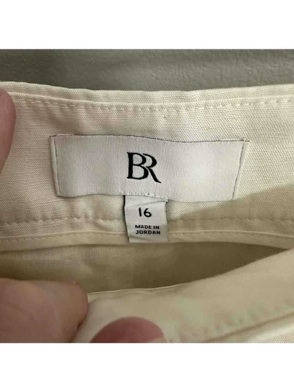 BANANA REPUBLIC pants trousers linen off white 16 career summer pleated office